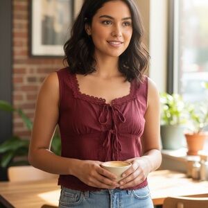 NWT House of Harlow 1960 Burgundy Tank Top. Small